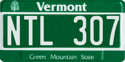 VT license plate NTL307