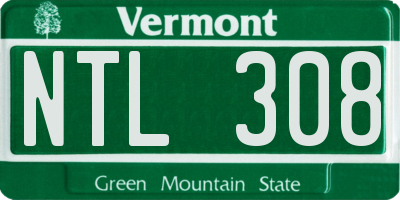 VT license plate NTL308