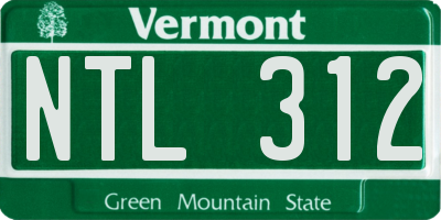 VT license plate NTL312