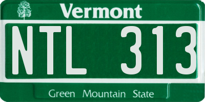 VT license plate NTL313