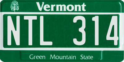 VT license plate NTL314