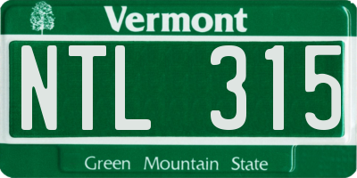 VT license plate NTL315