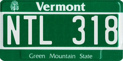 VT license plate NTL318