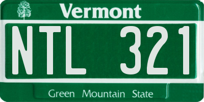 VT license plate NTL321