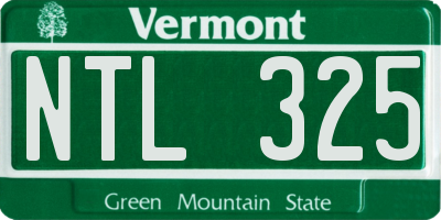VT license plate NTL325