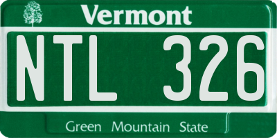 VT license plate NTL326