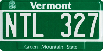 VT license plate NTL327