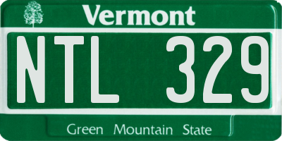 VT license plate NTL329