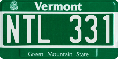 VT license plate NTL331