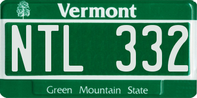 VT license plate NTL332