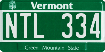 VT license plate NTL334