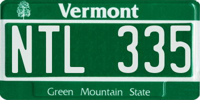 VT license plate NTL335