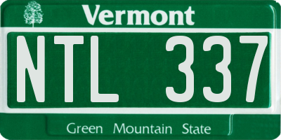 VT license plate NTL337
