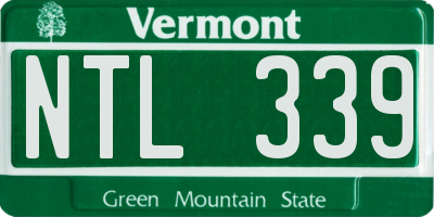 VT license plate NTL339