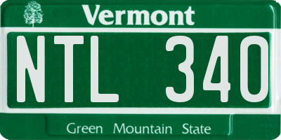 VT license plate NTL340