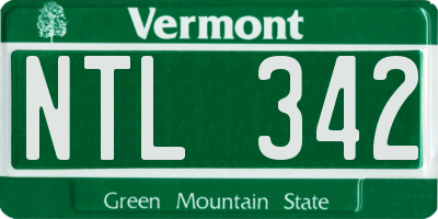 VT license plate NTL342