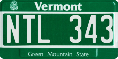 VT license plate NTL343