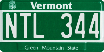 VT license plate NTL344