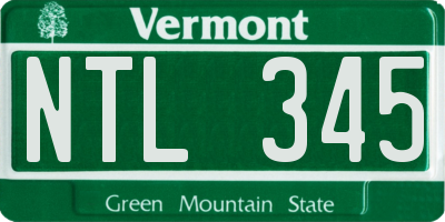 VT license plate NTL345