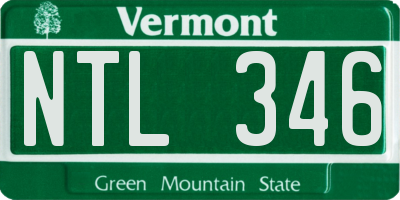 VT license plate NTL346