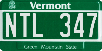 VT license plate NTL347