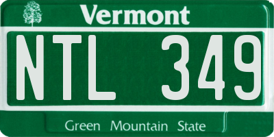 VT license plate NTL349