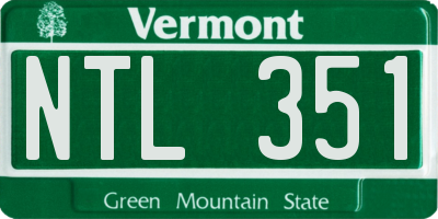 VT license plate NTL351