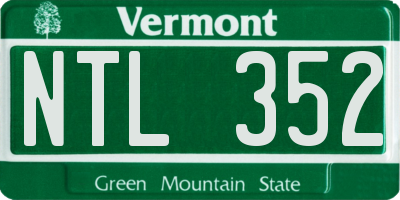 VT license plate NTL352