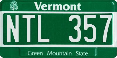 VT license plate NTL357