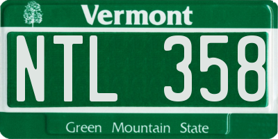 VT license plate NTL358
