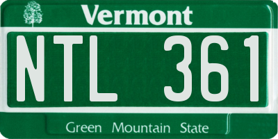VT license plate NTL361