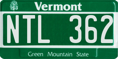 VT license plate NTL362