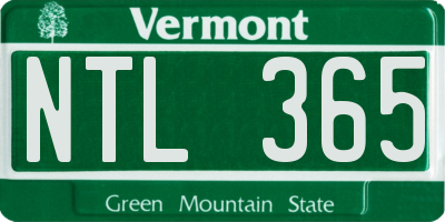 VT license plate NTL365