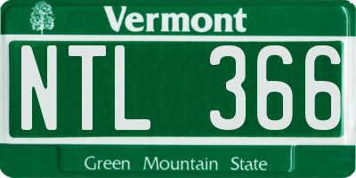VT license plate NTL366