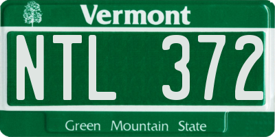 VT license plate NTL372