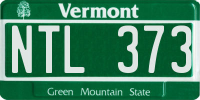 VT license plate NTL373