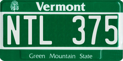 VT license plate NTL375