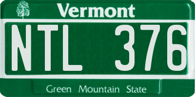 VT license plate NTL376
