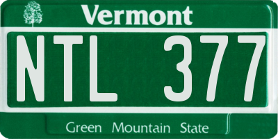 VT license plate NTL377