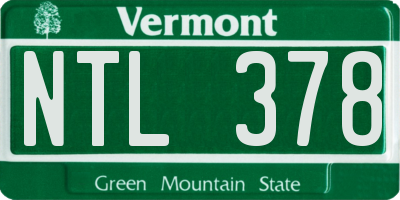VT license plate NTL378