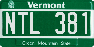 VT license plate NTL381