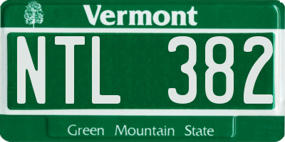VT license plate NTL382