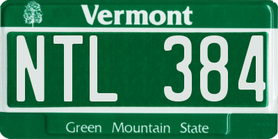 VT license plate NTL384