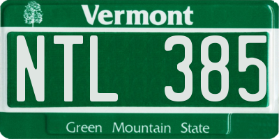 VT license plate NTL385