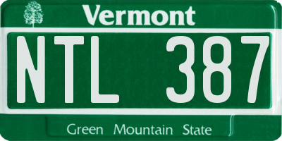 VT license plate NTL387