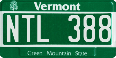 VT license plate NTL388