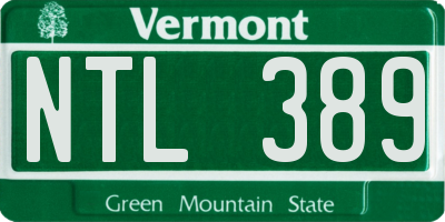 VT license plate NTL389