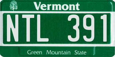 VT license plate NTL391