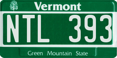 VT license plate NTL393