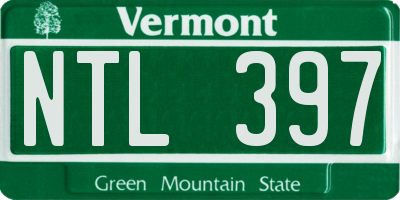 VT license plate NTL397